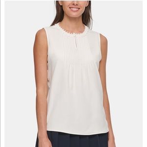 Tommy Hilfiger Pleated Crochet-Trim Top